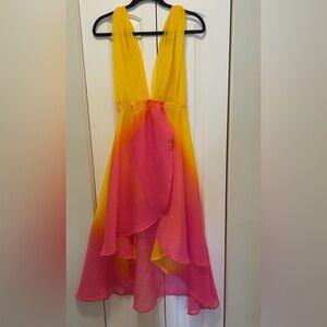 Yellow and Pink Swim Coverup